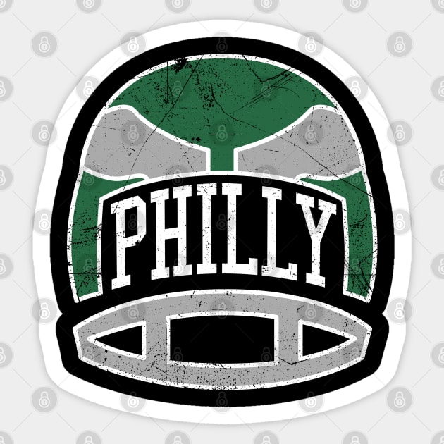 Philly Retro Helmet - Black Sticker by KFig21